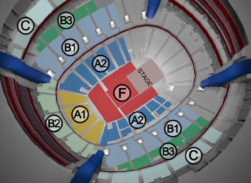 План зала Globe Arena, Стокгольм